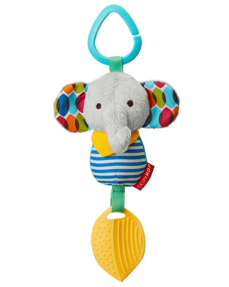 Skip Hop Bandana Buddies Baby Activity Chime & Teether Stroller Toy, Elephant - Image 1