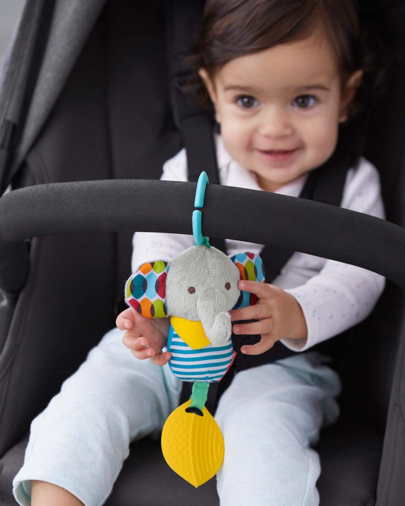 Skip Hop Bandana Buddies Baby Activity Chime & Teether Stroller Toy, Elephant - Image 2