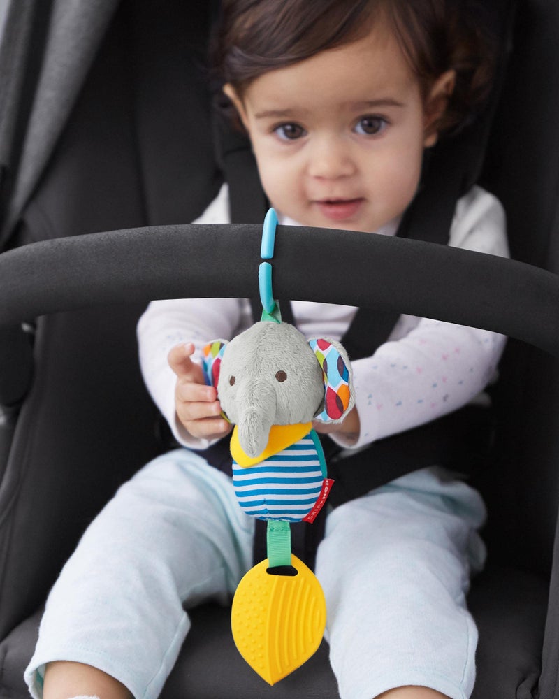 Skip Hop Bandana Buddies Baby Activity Chime & Teether Stroller Toy, Elephant - Image 4