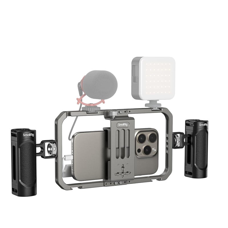 SMALLRIG Universal Phone Cage, Smartphone Video Rig Kit with Handles, Handheld Filmmaking Vlogging Case Stabilizer for Videomaker, for iPhone for Samsung for Pixel and Other Android Phones - 4121 - Image 1