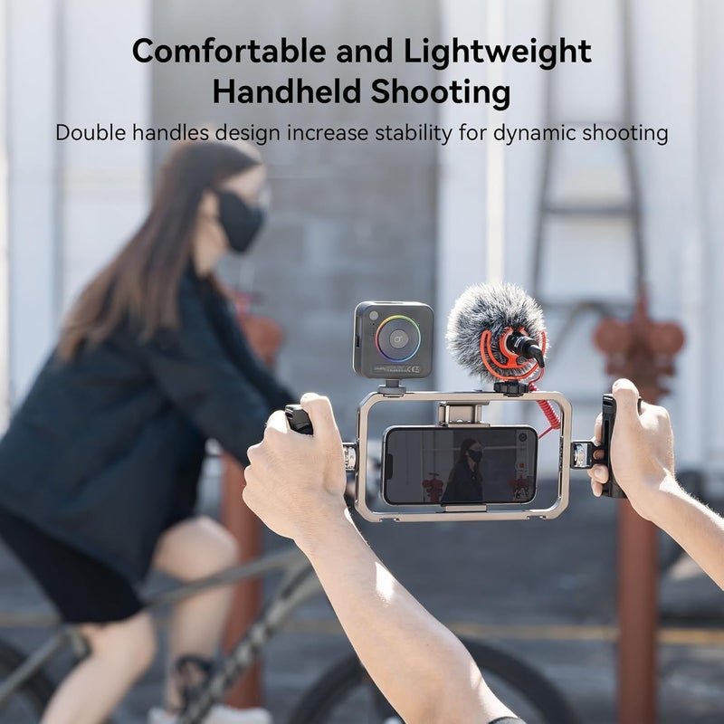 SMALLRIG Universal Phone Cage, Smartphone Video Rig Kit with Handles, Handheld Filmmaking Vlogging Case Stabilizer for Videomaker, for iPhone for Samsung for Pixel and Other Android Phones - 4121 - Image 5