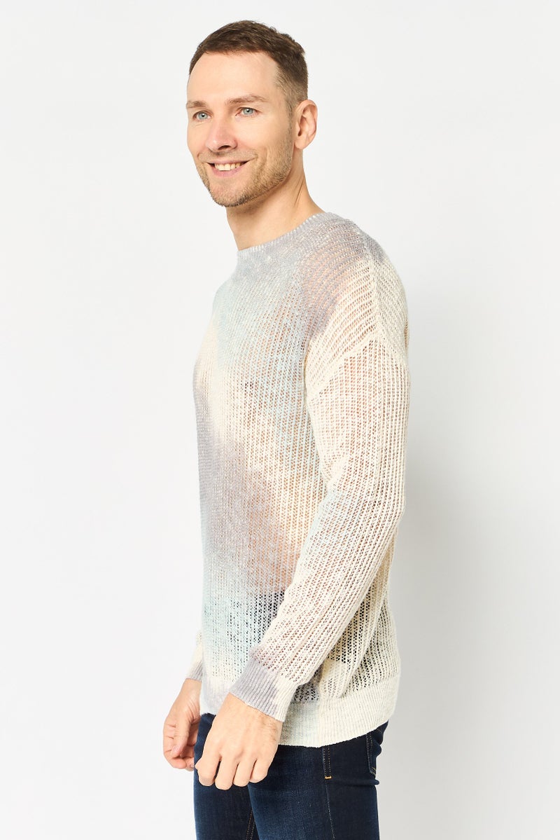 Reserved Men Crew Neck Knitted Sweater, Multicolor - Image 2