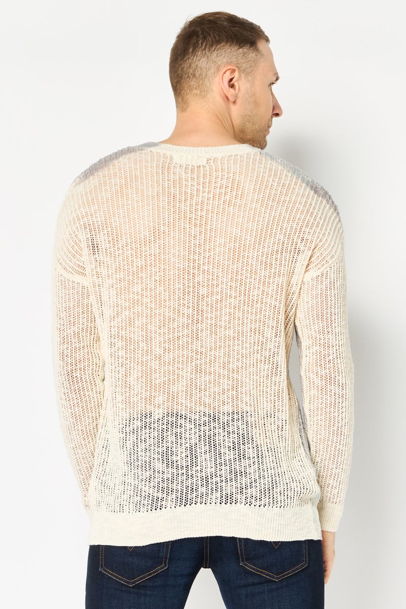 Reserved Men Crew Neck Knitted Sweater, Multicolor - Image 4