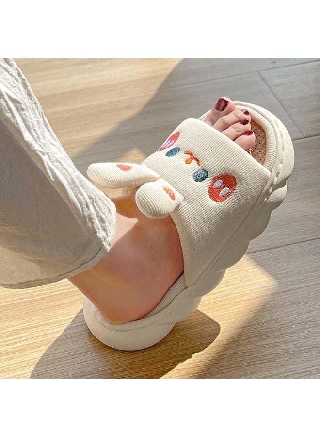 Yoroka Cartoon slippers Cute Animal Shape Slippers,Thick Sole Soft Indoor Outdoor Slippers for Women, Bunny, 6 Women/5 Men - Image 2