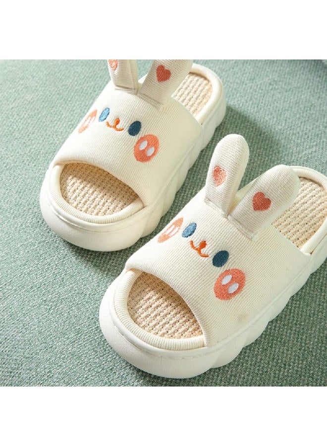 Yoroka Cartoon slippers Cute Animal Shape Slippers,Thick Sole Soft Indoor Outdoor Slippers for Women, Bunny, 6 Women/5 Men - Image 4