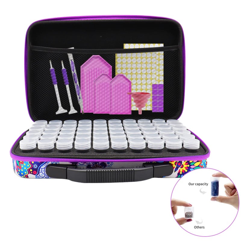ZORETCO Diamond Painting Storage Case,60 Slots Diamond Art Kits with Accessories for Craft Jewelry Beads Organizer Boxes - Image 2