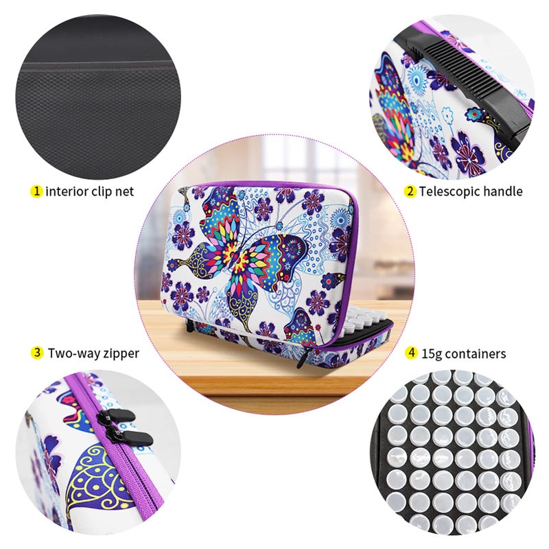 ZORETCO Diamond Painting Storage Case,60 Slots Diamond Art Kits with Accessories for Craft Jewelry Beads Organizer Boxes - Image 5
