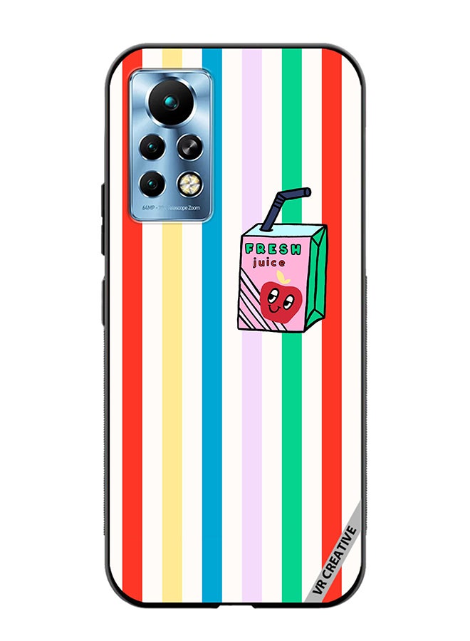 VR CREATIVE Protective Case Cover For Infinix Note 11 Pro Summer Stripe Fresh Juice Apple Fruit Design Multicolour - Image 1