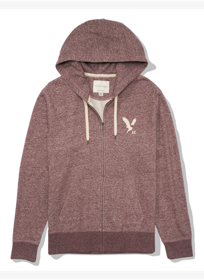 American Eagle - AE Graphic Heather Zip-Up Hoodie - Image 1