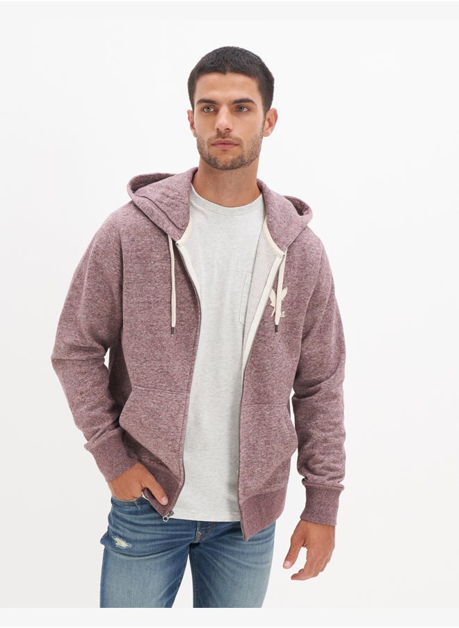 American Eagle - AE Graphic Heather Zip-Up Hoodie - Image 1