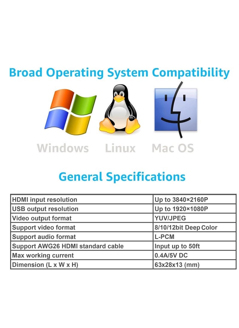 دوسالا بطاقة التقاط الفيديو USB 2.0 HDMI بقناة واحدة مسجل مباشر بدقة 1080P لون أسود - Image 2