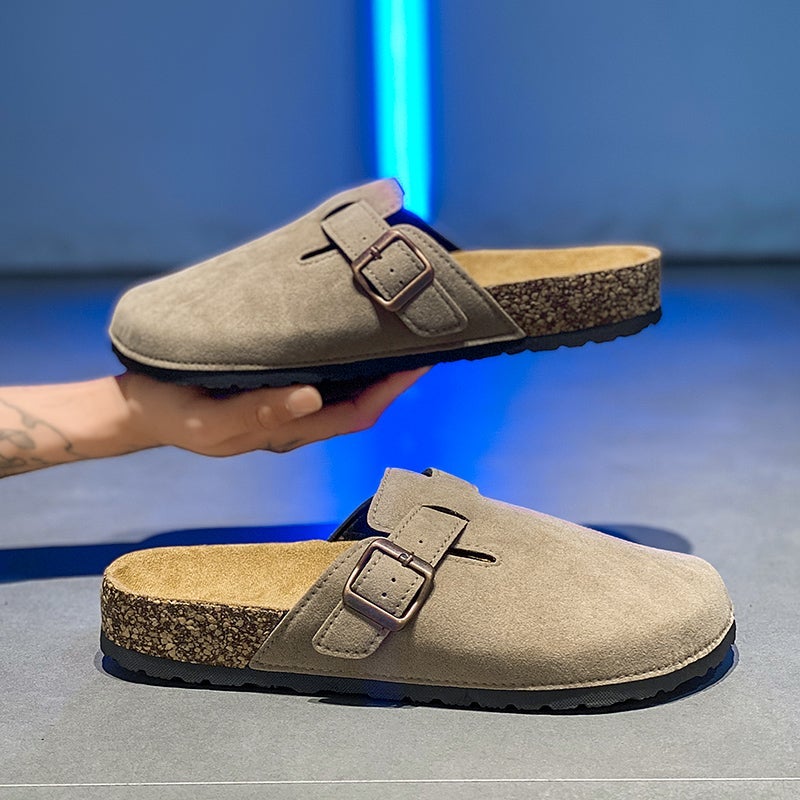 Half Slippers Men'S Summer Slip-On Cork Couple Birkenstock Sandals Large Size 47 Office Casual Toe-Cap Sandals - Image 2