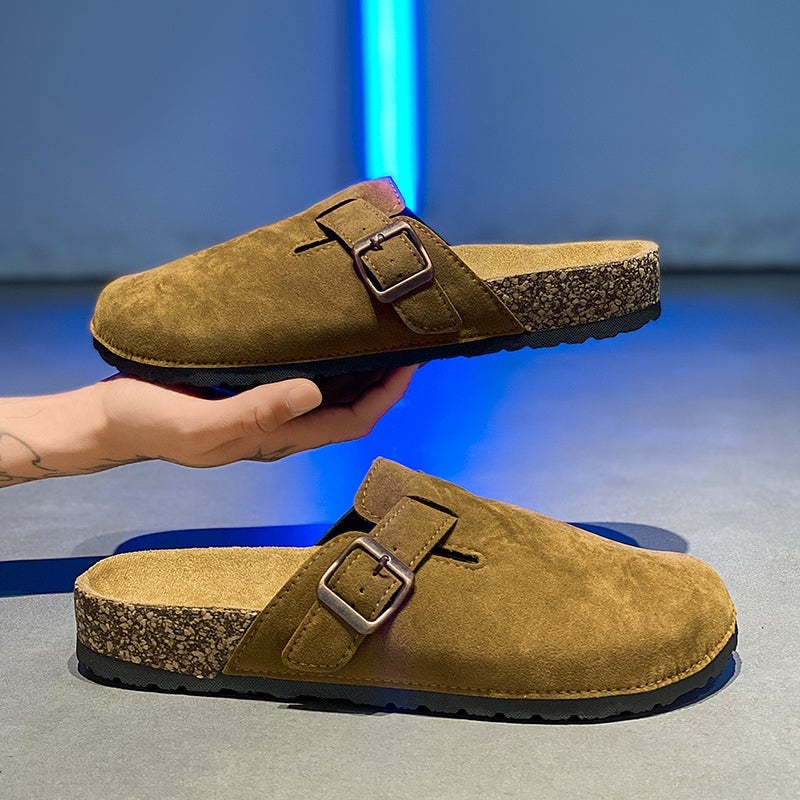 Half Slippers Men'S Summer Slip-On Cork Couple Birkenstock Sandals Large Size 47 Office Casual Toe-Cap Sandals - Image 3