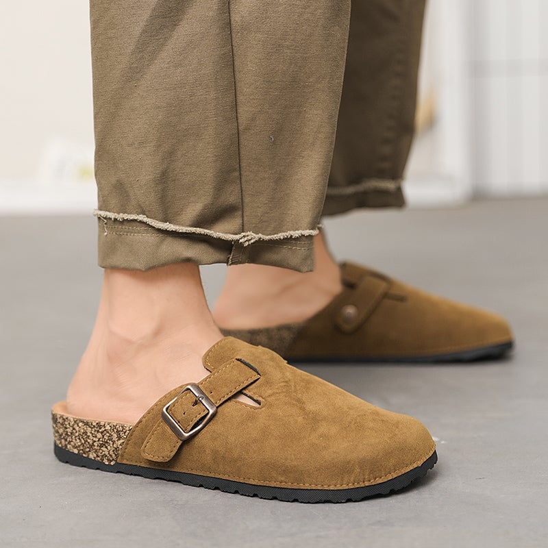 Half Slippers Men'S Summer Slip-On Cork Couple Birkenstock Sandals Large Size 47 Office Casual Toe-Cap Sandals - Image 5