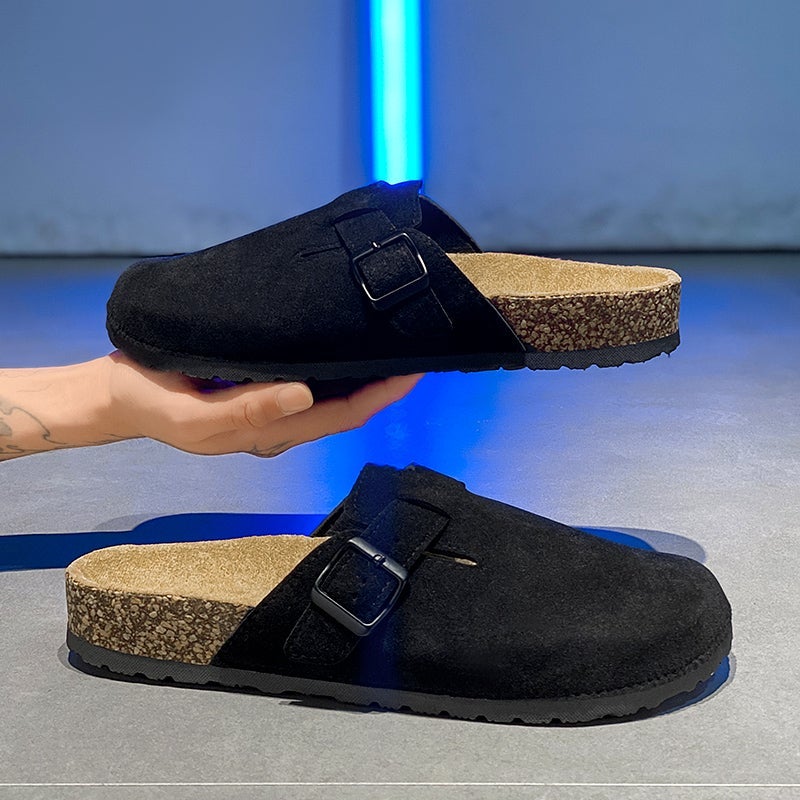 Half Slippers Men'S Summer Slip-On Cork Couple Birkenstock Sandals Large Size 47 Office Casual Toe-Cap Sandals - Image 4