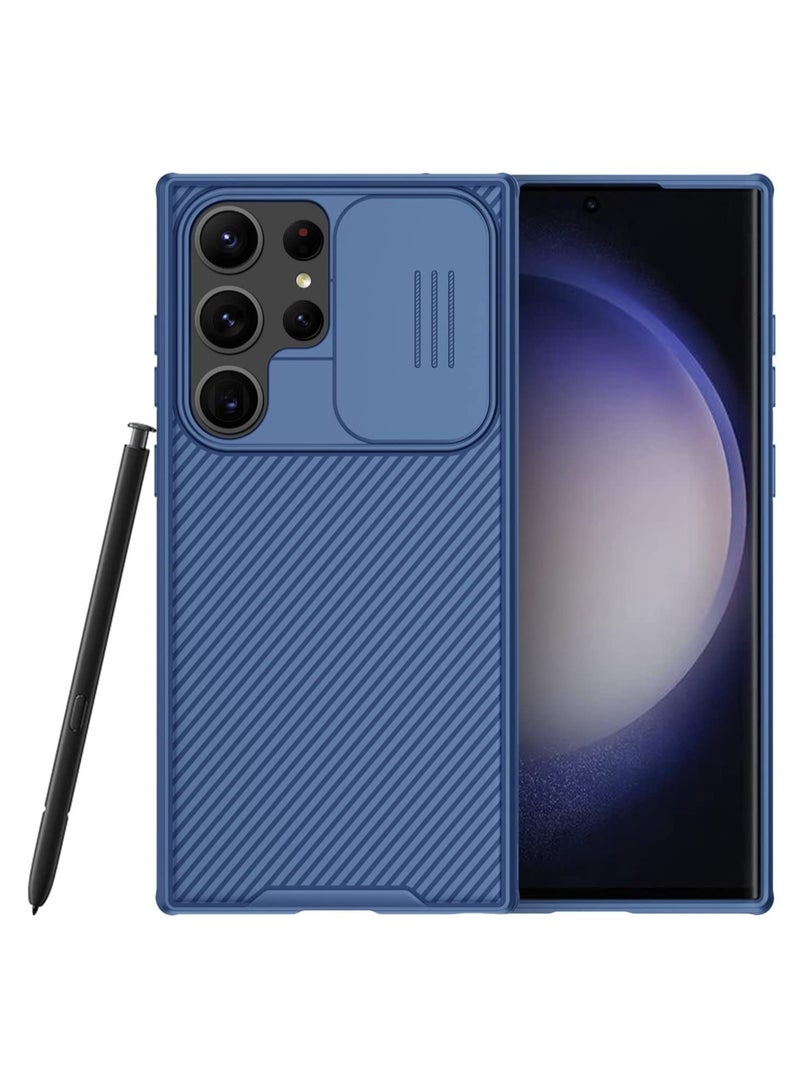 ELTRAZONE حافظة Galaxy S23 Ultra مع غطاء الكاميرا، CamShield Pro لحافظة Samsung S23 Ultra، غطاء رفيع وصادم لحافظة Samsung Galaxy S23 Ultra 5G 2023 (أزرق داكن) - Image 1