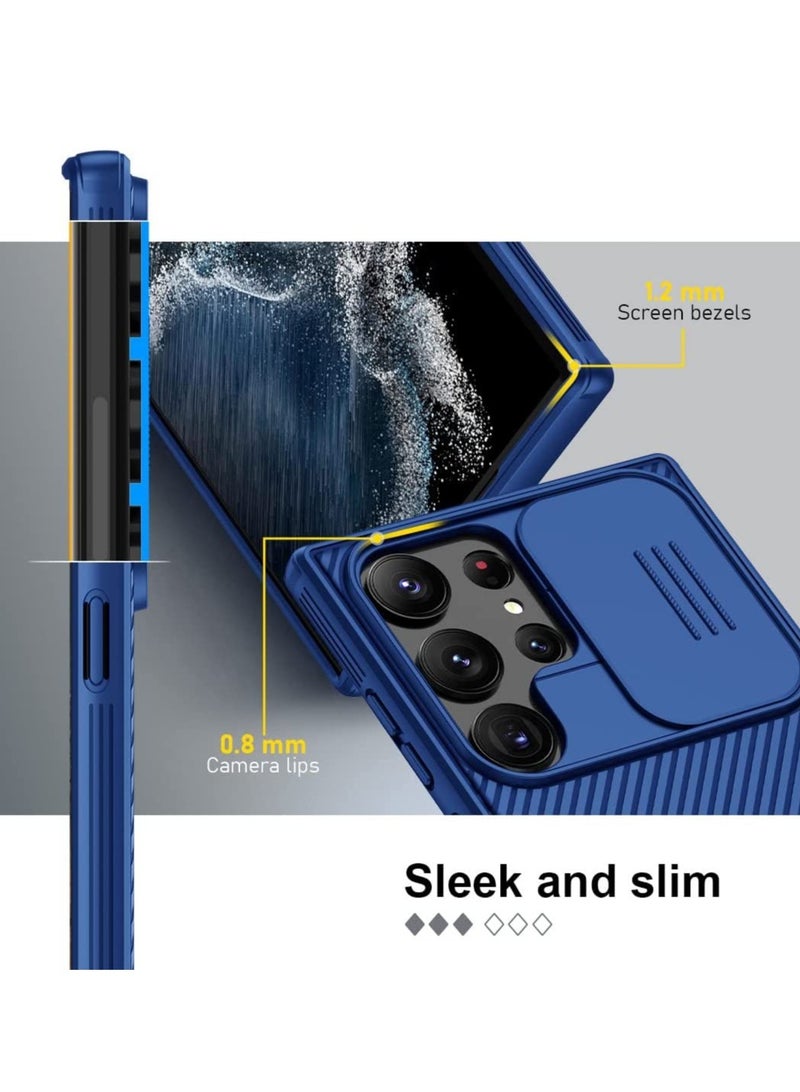 ELTRAZONE حافظة Galaxy S23 Ultra مع غطاء الكاميرا، CamShield Pro لحافظة Samsung S23 Ultra، غطاء رفيع وصادم لحافظة Samsung Galaxy S23 Ultra 5G 2023 (أزرق داكن) - Image 4
