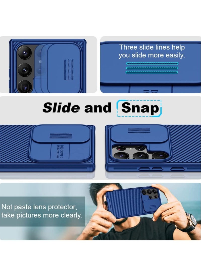 ELTRAZONE حافظة Galaxy S23 Ultra مع غطاء الكاميرا، CamShield Pro لحافظة Samsung S23 Ultra، غطاء رفيع وصادم لحافظة Samsung Galaxy S23 Ultra 5G 2023 (أزرق داكن) - Image 3