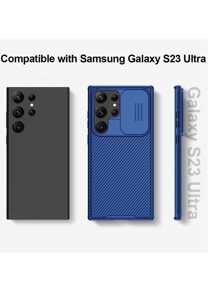 ELTRAZONE حافظة Galaxy S23 Ultra مع غطاء الكاميرا، CamShield Pro لحافظة Samsung S23 Ultra، غطاء رفيع وصادم لحافظة Samsung Galaxy S23 Ultra 5G 2023 (أزرق داكن) - Image 2