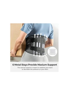 FREETOO ack Braces for Lower Back Pain - XL  Waist Size:45.3''-55'  - Image 2