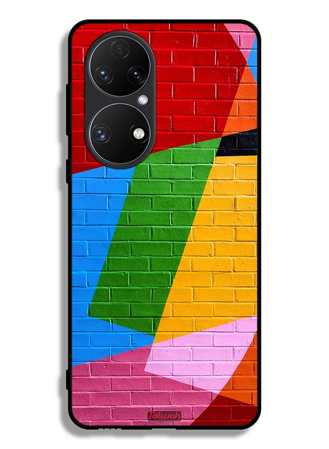 Tolwak Huawei P50 Protective Case Cover Colorful Wall Painting - Image 2