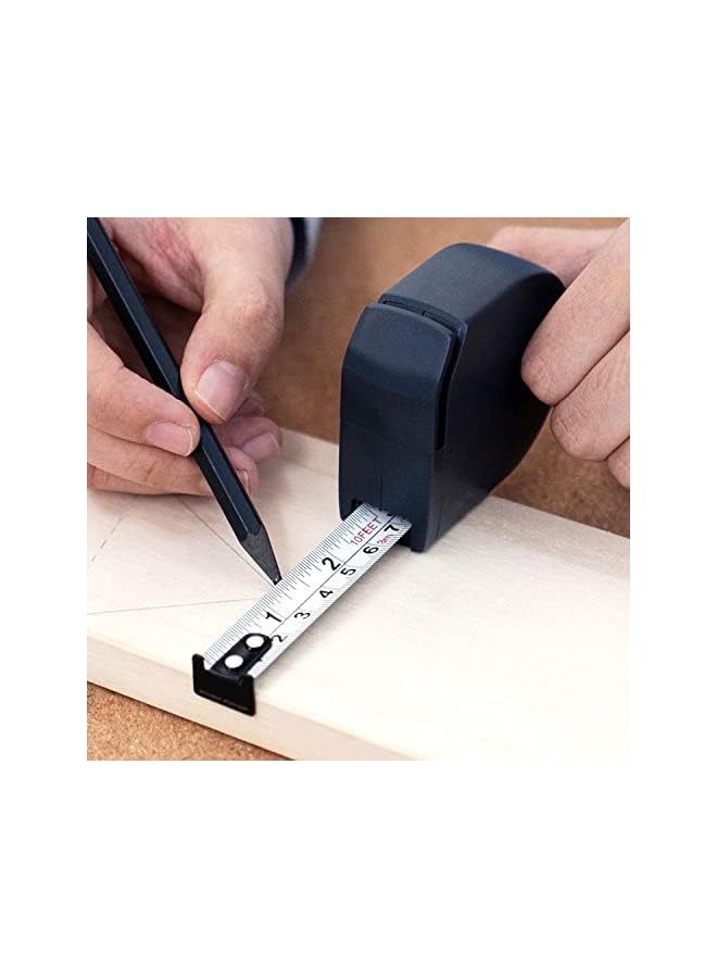 PROMASS Tape Measure Self Lock Retractable Measuring Precise Measurement Great Stiffness Shock Absorbent Base Anti Rust Anti Scratch Fashion Design for Carpenter Interior Furniture Length Survey 10 Ft 3M - Image 4