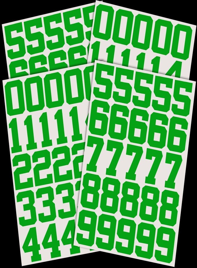 Epakh 102 Pcs Sports Helmet Numbers Sticker 1.25 Inch Vinyl Helmet Numbers Decals Self Adhesive Hockey Sticker for Baseball, Hockey, Football, Lacrosse, Batting(Green) - Image 1