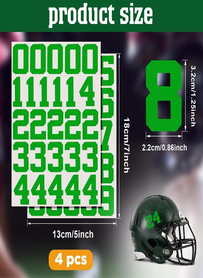 Epakh 102 Pcs Sports Helmet Numbers Sticker 1.25 Inch Vinyl Helmet Numbers Decals Self Adhesive Hockey Sticker for Baseball, Hockey, Football, Lacrosse, Batting(Green) - Image 2