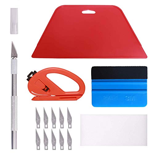 Grajar Wallpaper Smoothing Tool Kit, Multi-Function 15 Pcs Smoother Tools Set for Contact Paper Peel and Stick Wallpaper Car Wrap Vinyl Window Tint Glass Film Wallpaper Glue Adhesive Brush Tray Roller Knife - Image 1