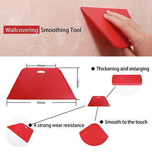 Grajar Wallpaper Smoothing Tool Kit, Multi-Function 15 Pcs Smoother Tools Set for Contact Paper Peel and Stick Wallpaper Car Wrap Vinyl Window Tint Glass Film Wallpaper Glue Adhesive Brush Tray Roller Knife - Image 5