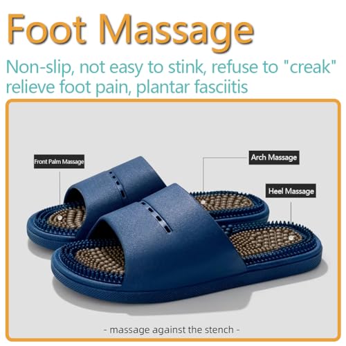 MOTTLED SKY Acupressure Massage Slippers Acupressure Foot Massager Shoes Reflexology Sandals Gift for Men Women Reduce Feet Neuropathy Pain Relief and Tension BlueUS Women 9510 Men 85 - Image 4