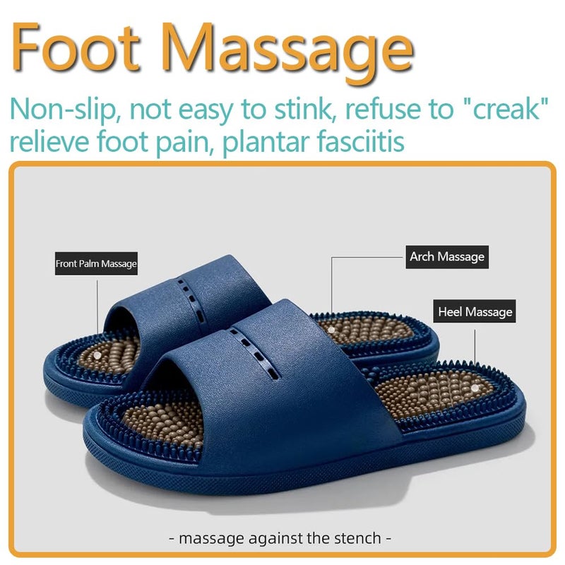 MOTTLED SKY Acupressure Massage Slippers Acupressure Foot Massager Shoes Reflexology Sandals Gift for Men Women Reduce Feet Neuropathy Pain Relief and Tension BlueUS Women 9510 Men 85 - Image 5
