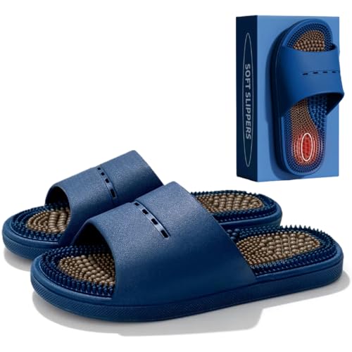 MOTTLED SKY Acupressure Massage Slippers Acupressure Foot Massager Shoes Reflexology Sandals Gift for Men Women Reduce Feet Neuropathy Pain Relief and Tension BlueUS Women 9510 Men 85 - Image 2