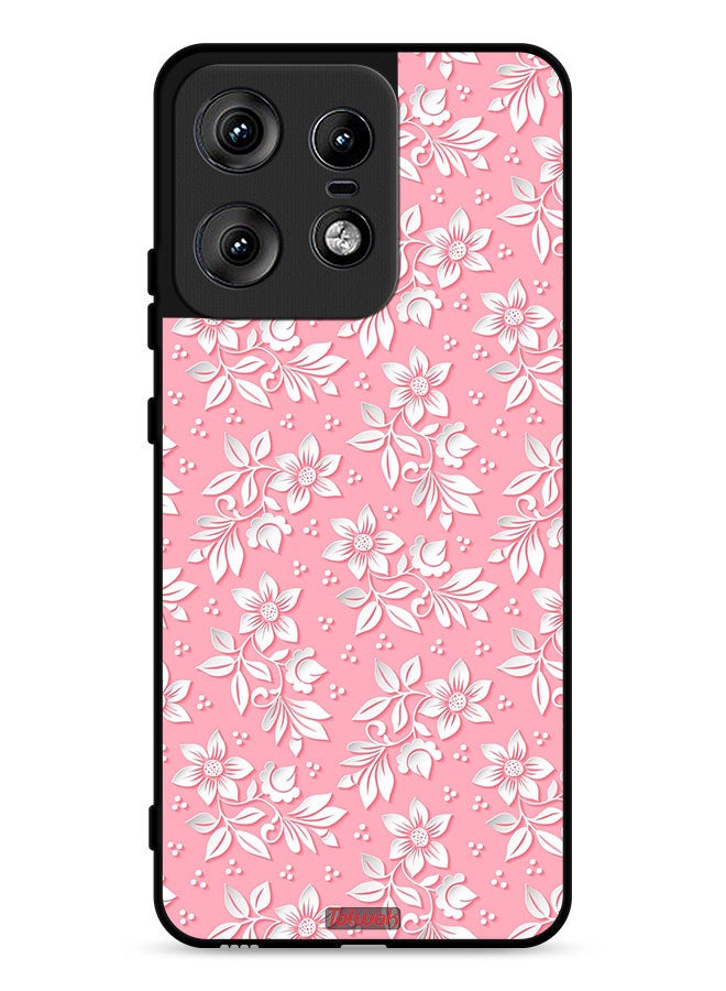 Tolwak Motorola Edge 50 Pro 5G Protective Case Cover Flowers Background Pattern - Image 1