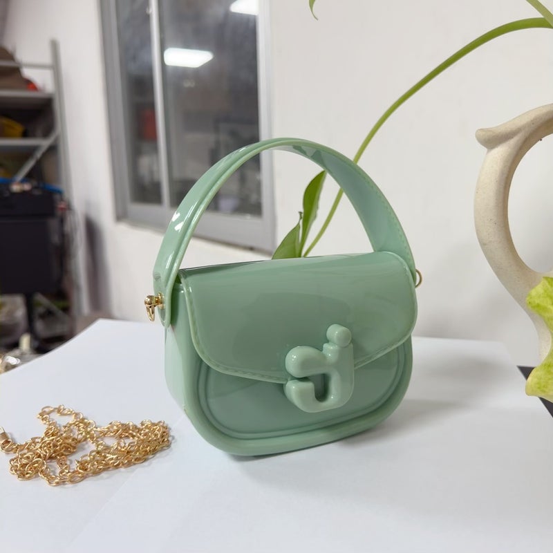 2025 New Selling J Letter Jelly Bag Satchel One-Shoulder Cross-Body Kidsren'S Bag Pvc Bag Coin Purse - Image 1