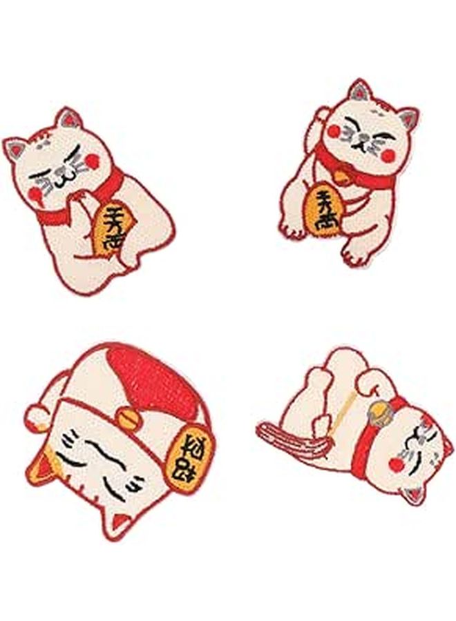 Beaupretty 4pcs Self-Adhesive Cat Embroidery Patches for Clothing Bags Backpack Decor - Image 1