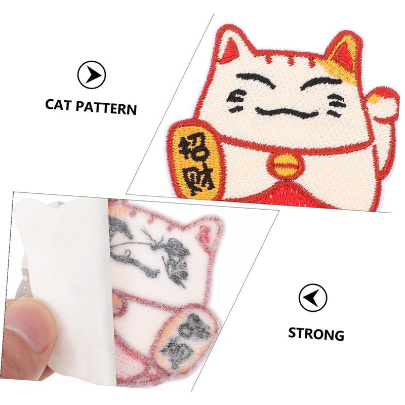 Beaupretty 4pcs Self-Adhesive Cat Embroidery Patches for Clothing Bags Backpack Decor - Image 4
