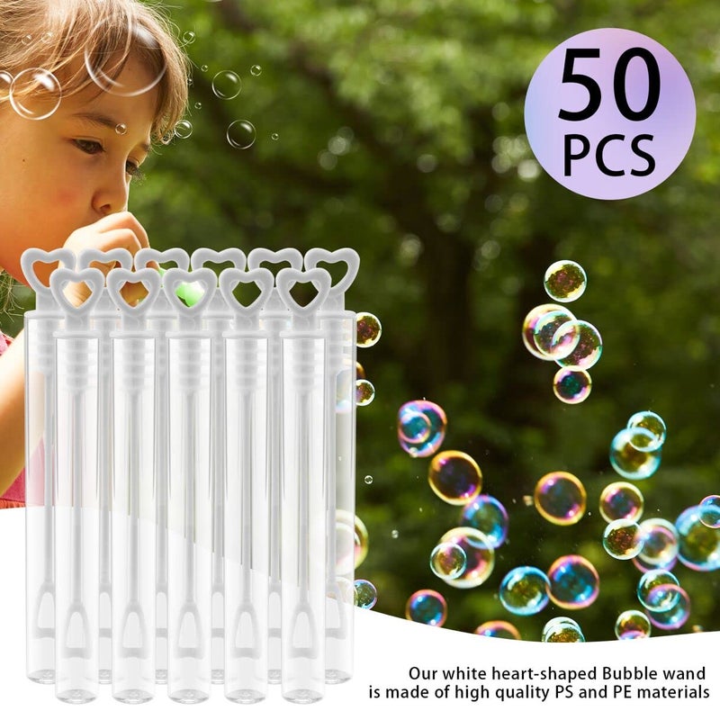 Faxco 50 Pcs Bubble Wand  White Heart Bubble Stick Tube  Wedding Bubbles Toy  Party Favors For Anniversaries  Valentine'S Day  Festival Gift(No Bubble Liquid) - Image 5