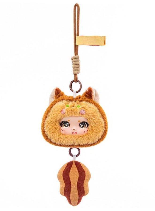general Bag Pendant, Series Vinyl Plush Toy, Soft Hair, Setachable Tail and Hanging Rope — Squirrel - Image 1
