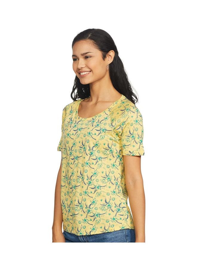 JOCKEY Jockey AW13 Women Micro Modal Cotton Relaxed Fit Printed Round Neck Half Sleeve T Shirt  - Image 3