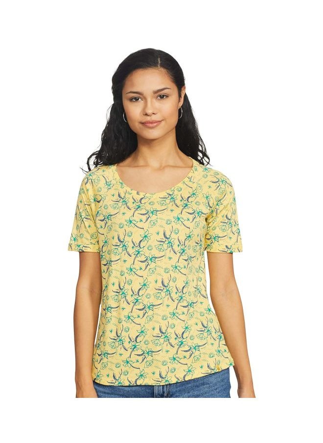JOCKEY Jockey AW13 Women Micro Modal Cotton Relaxed Fit Printed Round Neck Half Sleeve T Shirt  - Image 1