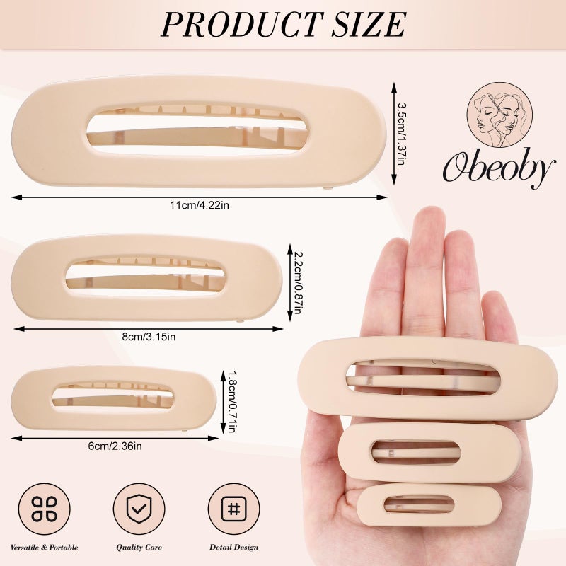 obeoby 15 PCS Flat Claw Clips, 5 Colors Flat Hair Clips 3 Sizes Hair Claws for Women Girls Accessories Barrettes for thick Thin Hair Easter Basket Stuffers Gifts - Image 2