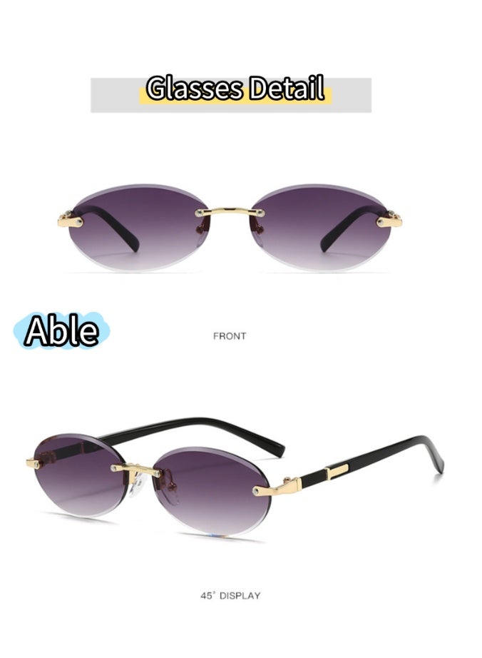 ABLE 【2025New Glasses】Women's polarized oval fashion sunglasses - UV400 UV protection, high-definition anti-glare, black gold frame - suitable for fishing/shopping/driving/traveling/parties, fashionable facial accessories, popular online item - Image 4