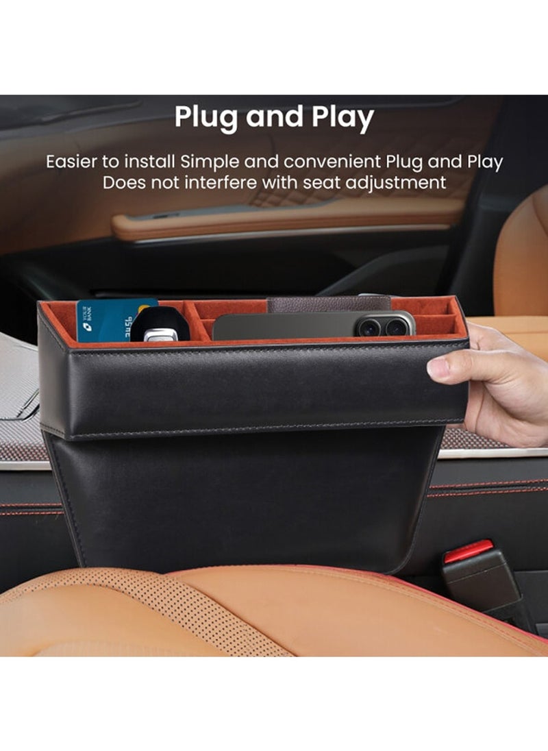 Arabian Gear - Multifunctional Car Seat Slot Storage Box, Car Slot Storage Box Organizing Box, Car Seat Gap Organizer & Console Storage Box - Premium PU Leather - Cup Holder, Extra Storage for Cards, Keys, Coins - Universal Fit - Keep Your Car Neat - Image 1