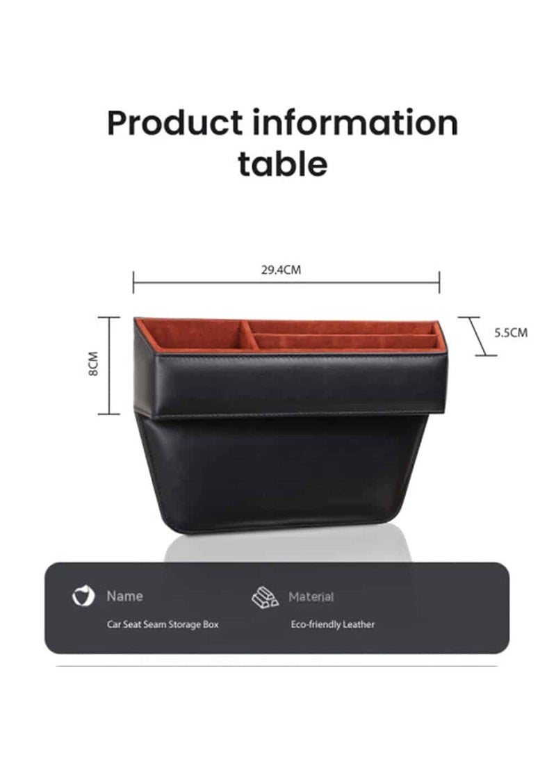 Arabian Gear - Multifunctional Car Seat Slot Storage Box, Car Slot Storage Box Organizing Box, Car Seat Gap Organizer & Console Storage Box - Premium PU Leather - Cup Holder, Extra Storage for Cards, Keys, Coins - Universal Fit - Keep Your Car Neat - Image 1