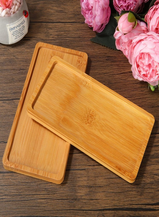 DIRBUY 10PCS Mini Bamboo Display Trays - 7"x3.4" Small Decorative Bamboo Trays for Vanity, Plants, Candles, Keys, Soap, Jewelry, Tealight - Not for Serving Heavy Food - Image 4