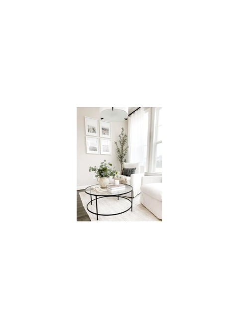 Glass top serving table
