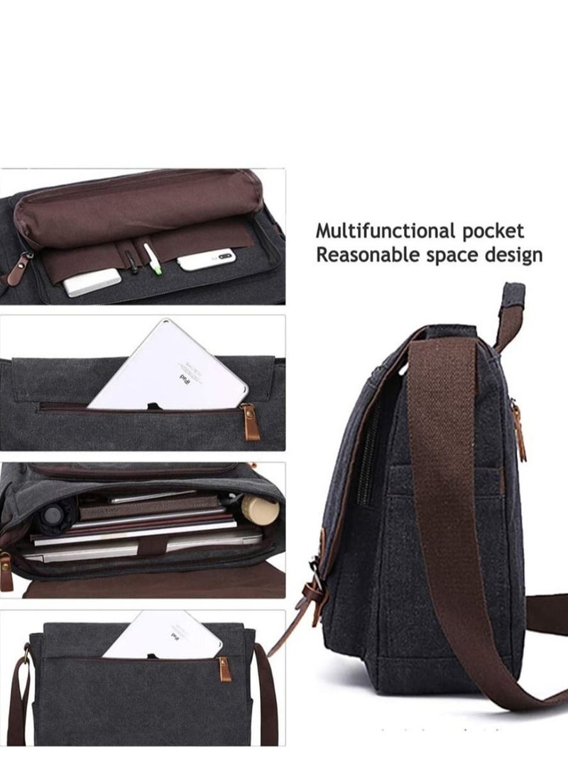 NIBEMINENT Laptop Messenger Bag 15.6" Waterproof Canvas Crossbody Briefcase For School/Business/Women/Men  - Image 3