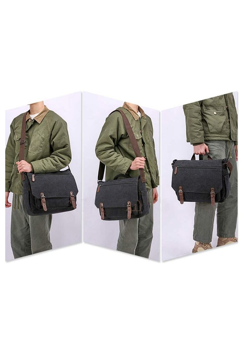 NIBEMINENT Laptop Messenger Bag 15.6" Waterproof Canvas Crossbody Briefcase For School/Business/Women/Men  - Image 4