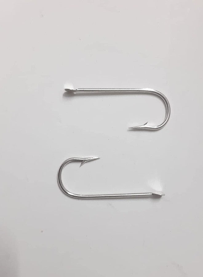 PMK E Store 25Pcs High Carbon Steel Strong Fishing Jig Big Tackle Hooks Fish Baits Lures Size 10 (White) - Image 2